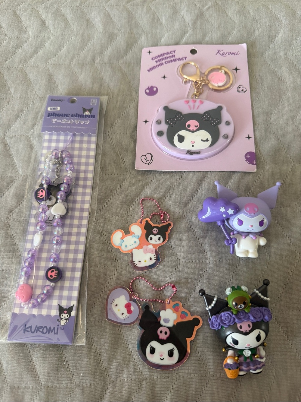 Kuromi Bundle Phone Charm Mirror Keychains New